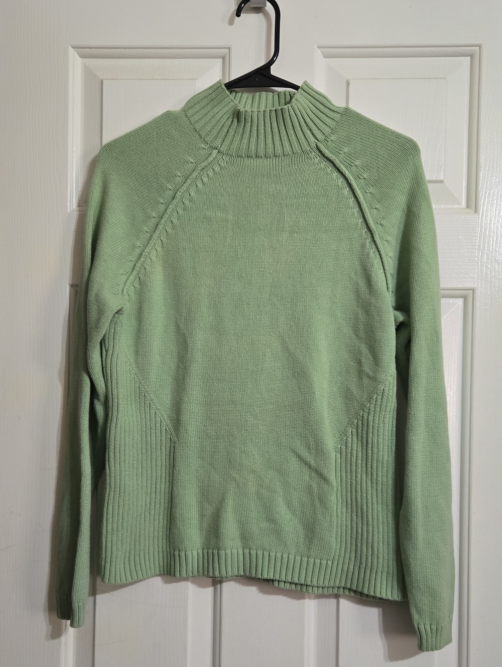 Relativity Light Sage Ribbed Mock Neck Sweater